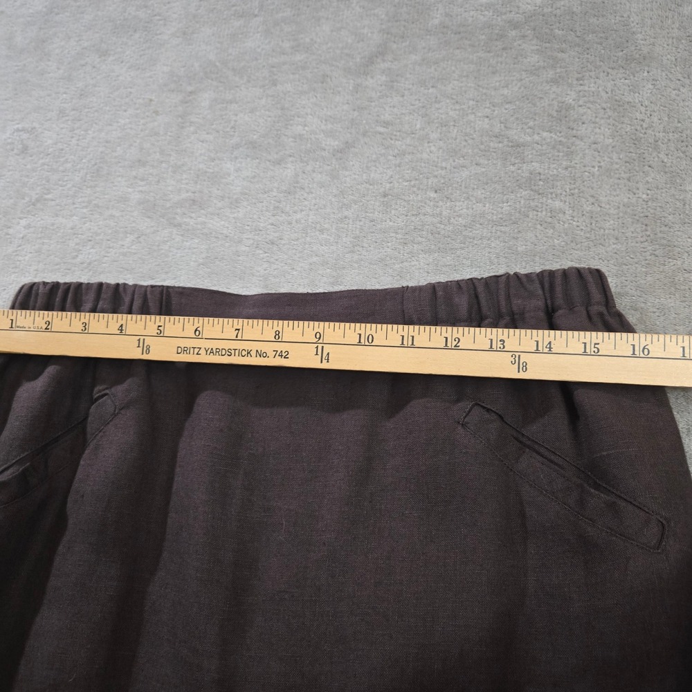 FLAX Linen Maxi Skirt Medium Brown Lagenlook Casual Capsule Natural Sustainable - Picture 5 of 7
